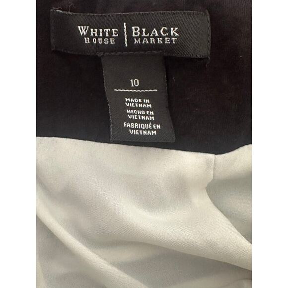 White House Black Market Striped Pencil Skirt Size 10 – Nautical Black White - Picture 5 of 8